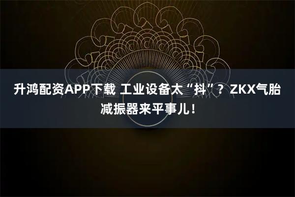 升鸿配资APP下载 工业设备太“抖”？ZKX气胎减振器来平事儿！