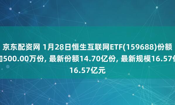 京东配资网 1月28日恒生互联网ETF(159688)份额增加500.00万份, 最新份额14.70亿份, 最新规模16.57亿元